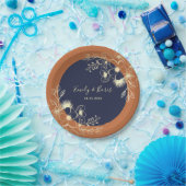 Terracotta Navy Floral Wedding Pappteller (Party)