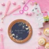 Terracotta Navy Floral Wedding Pappteller (Party)