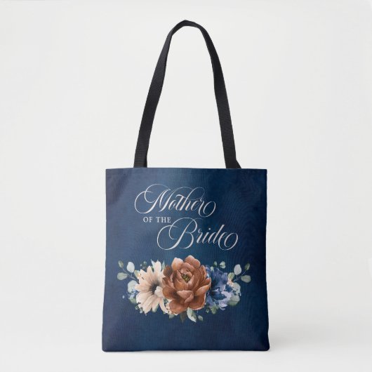 Terracotta Navy Greenery Mutter der Bride Tasche (Vorderseite)