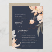 TERRACOTTA NAVY WATERCOLOR FLUSSBREITE EINLADUNG (Vorne/Hinten)