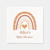 Terracotta Neutral boho Regenbogen Babydusche Serviette (Vorderseite)