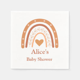Terracotta Neutral boho Regenbogen Babydusche Serviette