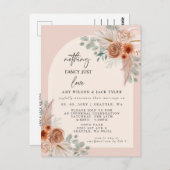 Terracotta Nichts Extravagant nur Liebe Ankündigun Postkarte (Vorne/Hinten)