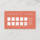 Terracotta Niedlicher Minimalistischer Salon Coffe Treuekarte (Rückseite)