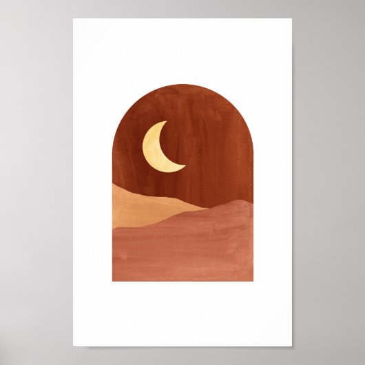 Terracotta night, abstrakte Landschaft Poster (Vorne)