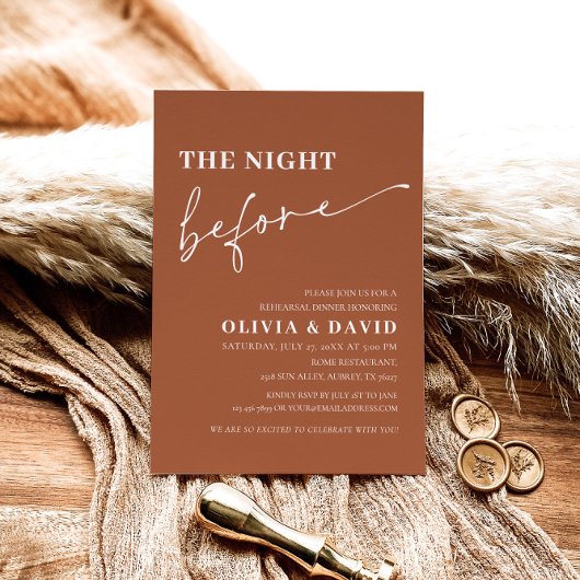 Terracotta Night Before Probe Dinner Einladung