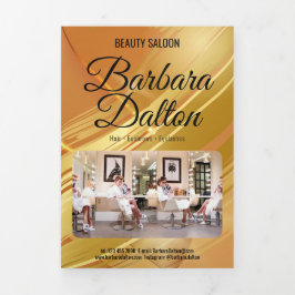 Terracotta Ocher Beige Gold Dreifach Gefaltete Karte