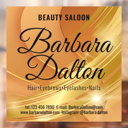 Terracotta Ocher Beige Gold. Geschäftszubehör Fensteraufkleber (Blatt 2)