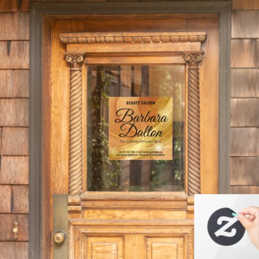 Terracotta Ocher Beige Gold. Geschäftszubehör Fensteraufkleber (Haustür)