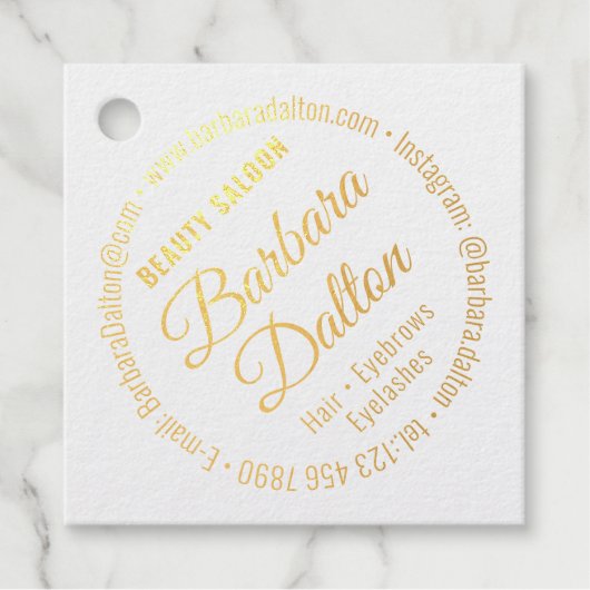 Terracotta Ocher Beige Gold Geschenkanhänger (Vorderseite)