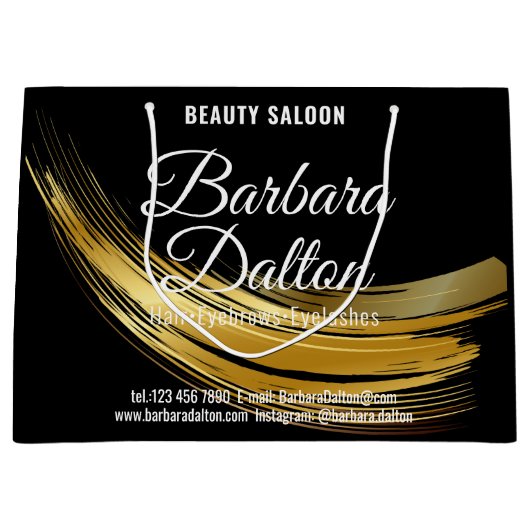 Terracotta Ocher Beige Gold Große Geschenktüte (Vorderseite)