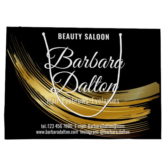 Terracotta Ocher Beige Gold Große Geschenktüte (Rückseite)