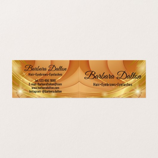 Terracotta Ocher Beige Gold Visitenkarten (Außenseite Aufgefaltet)