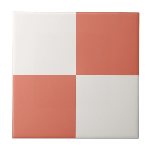 Terracotta & Off-White Square Box Stilvolles Muste Fliese (Vorderseite)