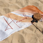 Terracotta | Ombre Beach Sand Monogram Strandtuch<br><div class="desc">Es gibt keine süßen als peachy orange, weiche Gelbtöne und Terrakotta, die mit einem sanften, ombre-Effekt einhergehen, der uns einen hellen Sommertag am Strand träumt. Der Sommer ist der richtige Zeitpunkt, um kühnen Pop in fröhlicher Farbe hinzuzufügen, und mit dieser Palette wird Ihr Sommerstrand mit fröhlichem Lächeln und fröhlicher Energie...</div>