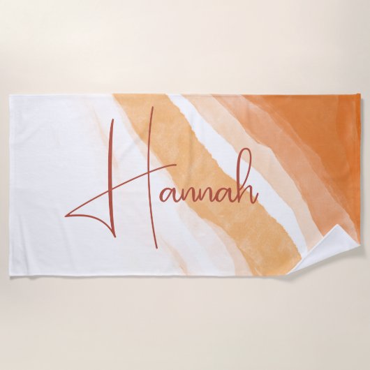 Terracotta | Ombre Beach Sand Monogram Strandtuch (Vorderseite)