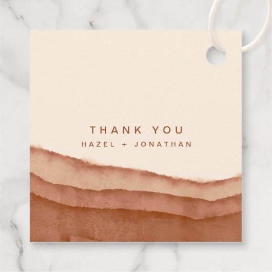 Terracotta Ombre Boho Geschenkanhänger (Rückseite)