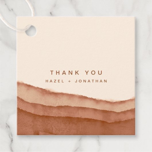 Terracotta Ombre Boho Geschenkanhänger (Vorderseite)