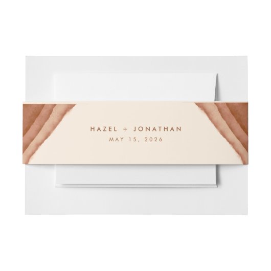 Terracotta Ombre | Minimalistisch Boho Einladungsbanderole (Vorderseite Beispiel)
