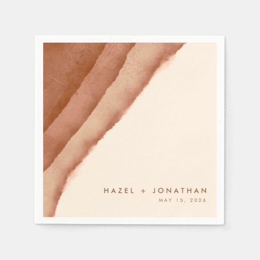 Terracotta Ombre | Minimalistisch Boho Serviette (Vorderseite)