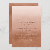 Terracotta Ombre Minimalistisch Boho Wedding Einladung (Vorne/Hinten)