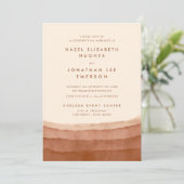 Terracotta Ombre | Minimalistisch Boho Wedding Inv Einladung (Stehend Vorderseite)