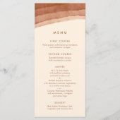 Terracotta Ombre | Minimalistisch Boho Wedding Menükarte (Vorderseite)