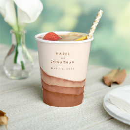Terracotta Ombre | Minimalistisch Boho Wedding Pappbecher