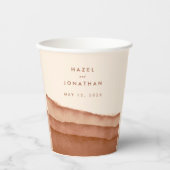 Terracotta Ombre | Minimalistisch Boho Wedding Pappbecher (Vorderseite)
