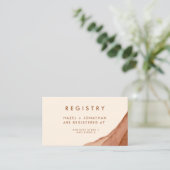 Terracotta Ombre Minimalistisch Boho Wedding Regis Visitenkarte (Stehend Vorderseite)