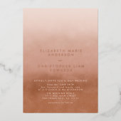 Terracotta Ombre Minimalistisch Boho Wedding Rose  Folieneinladung (Vorderseite)