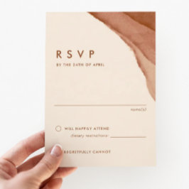 Terracotta Ombre | Minimalistisch Boho Wedding RSVP Karte