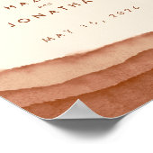 Terracotta Ombre | Minimalistisch Boho Wedding Wel Poster (Ecke)