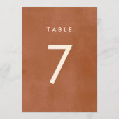 Terracotta Ombre | Minimalistische Tischnummer Boh (Rückseite)