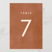 Terracotta Ombre | Minimalistische Tischnummer Boh (Vorderseite)