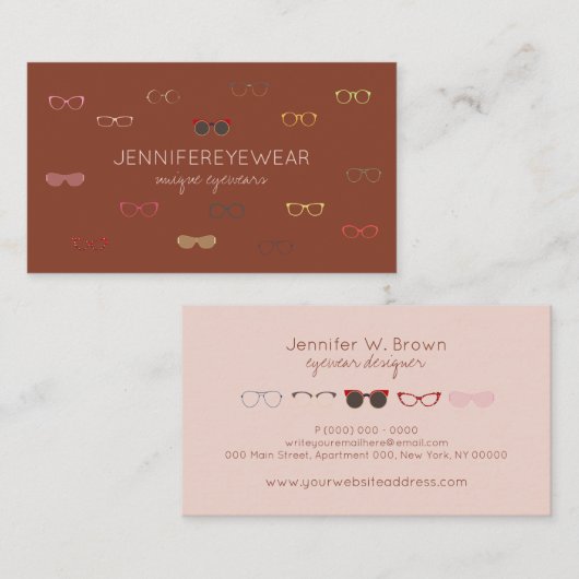 Terracotta Optic Eyewear Specialist Brillen Visitenkarte (Vorne/Hinten)