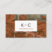 Terracotta Orange & Aquamarin Minimal FLAT Platzka Visitenkarte (Rückseite)