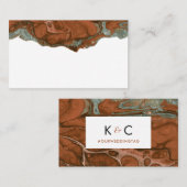 Terracotta Orange & Aquamarin Minimal FLAT Platzka Visitenkarte (Vorne/Hinten)