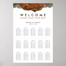Terracotta Orange & Aquamarine Minimalistische Sit Poster