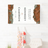 Terracotta Orange & Aquamarines Minimalistisches M Banner (Insitu)