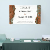 Terracotta Orange & Aquamarines Minimalistisches M Banner (Messeveranstaltung)