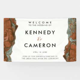 Terracotta Orange & Aquamarines Minimalistisches M Banner