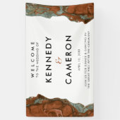 Terracotta Orange & Aquamarines Minimalistisches M Banner (Vertikal)