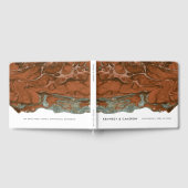 Terracotta Orange & Aquamarines Minimalistisches M Gästebuch (Voll)
