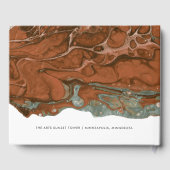 Terracotta Orange & Aquamarines Minimalistisches M Gästebuch (Rückseite)