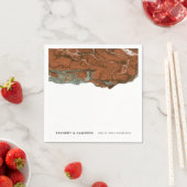 Terracotta Orange & Aquamarines Minimalistisches M Serviette (Beispiel)