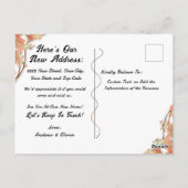 Terracotta Orange Blätter Rusty Foil Moving Addres Postkarte (Rückseite)