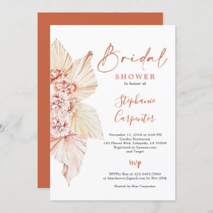 Terracotta Orange Burnt Boho Brautparty Einladung