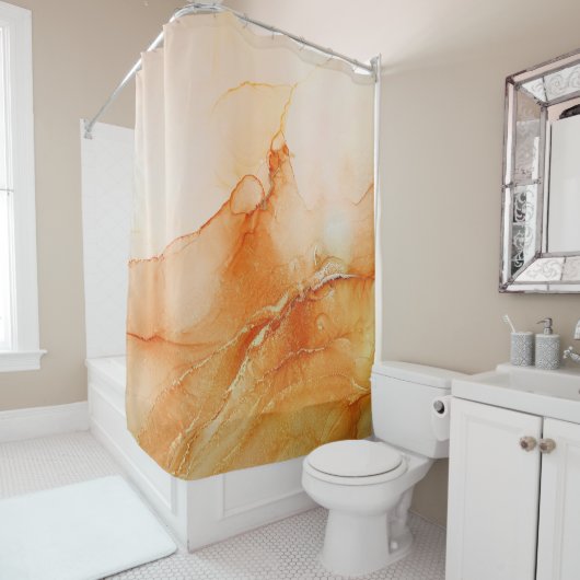 Terracotta Orange Duschvorhang (Beispiel)