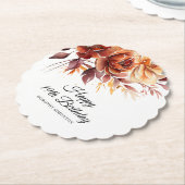 Terracotta Orange Fall Blume 19. Geburtstag Untersetzer (angewinkelt)